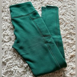 Kyodan Fleece Leggings NWT Hunter Green Sz. XS with cell phone pocket